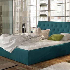 Čalúnená manželská posteľ s roštom Monzo 160 - tyrkysová