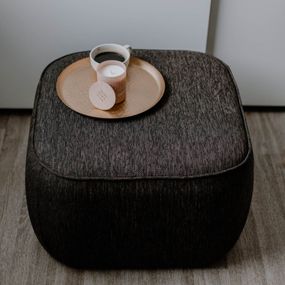 Hübsch Látkový taburet Cube Pouf Grey