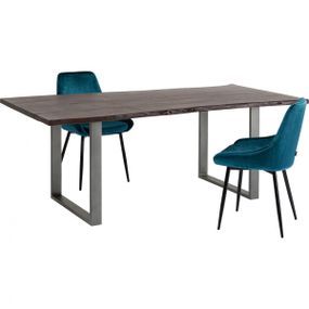 KARE Design Stůl Harmony Walnut 200×100 cm - surová ocel