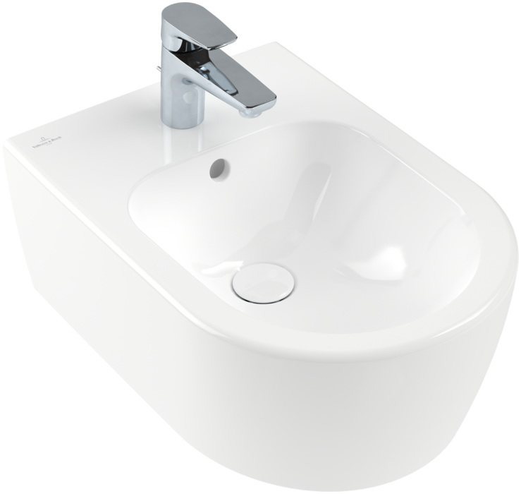 Villeroy & Boch AVENTO - Závesný bidet, 530x370 mm, s prepadom, biela Alpin CeramicPlus 540500R1