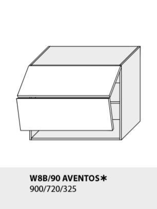 ArtExt Kuchynská linka Quantum Kuchyňa: Horná skrinka W8B/90 AVENTOS / (ŠxVxH) 90 x 72 x 32,5 cm (korpus grey,lava,biela)