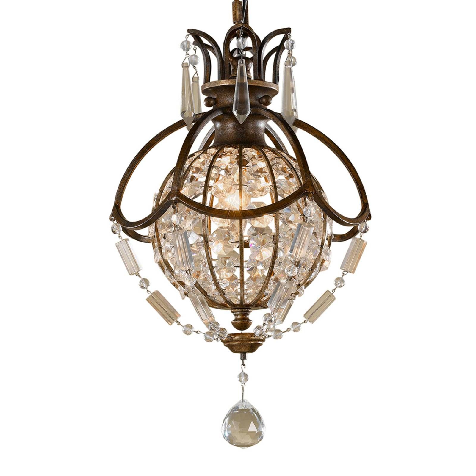 FEISS Ozdobná závesná lampa Bellini, Obývacia izba / jedáleň, kov, krištáľ, E14, 60W, K: 36.8cm