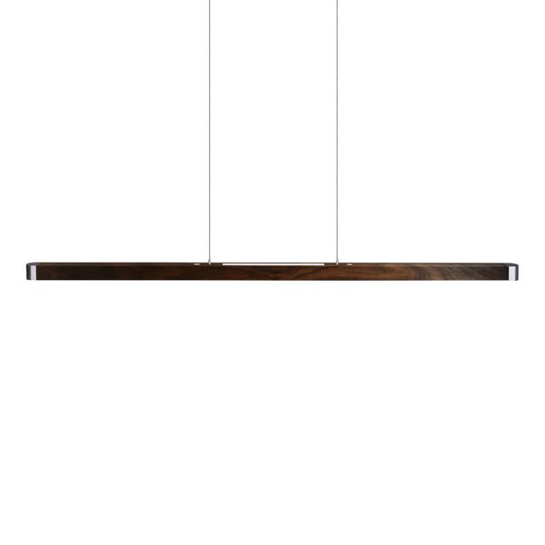 HerzBlut Novelie LED svietidlo, olejovaný orech, Obývacia izba / jedáleň, drevo, nikel, akryl, 36.5W, P: 130 cm, L: 4 cm, K: 4cm
