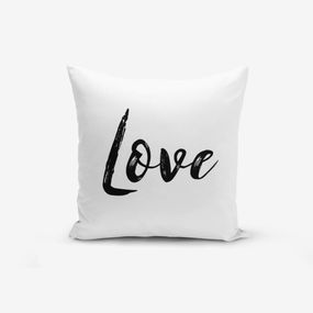 Obliečka na vankúš s prímesou bavlny Minimalist Cushion Covers Love Writing, 45 × 45 cm