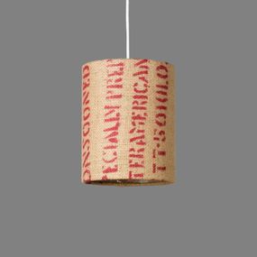lumbono Závesná lampa N°71 Perlbohne tienidlo kávové vrece, Obývacia izba / jedáleň, jutový textil, kov, E27, 60W, K: 25cm