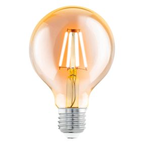 EGLO 110052 LED celosklenená žiarovka E27 Vintage filament G80 Globe 4W/32W 350lm 2200K jantárová