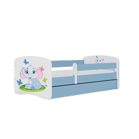 Letoss Detská posteľ BABY DREAMS 140/70- Sloník Modrá Bez matraca Bez uložného priestoru