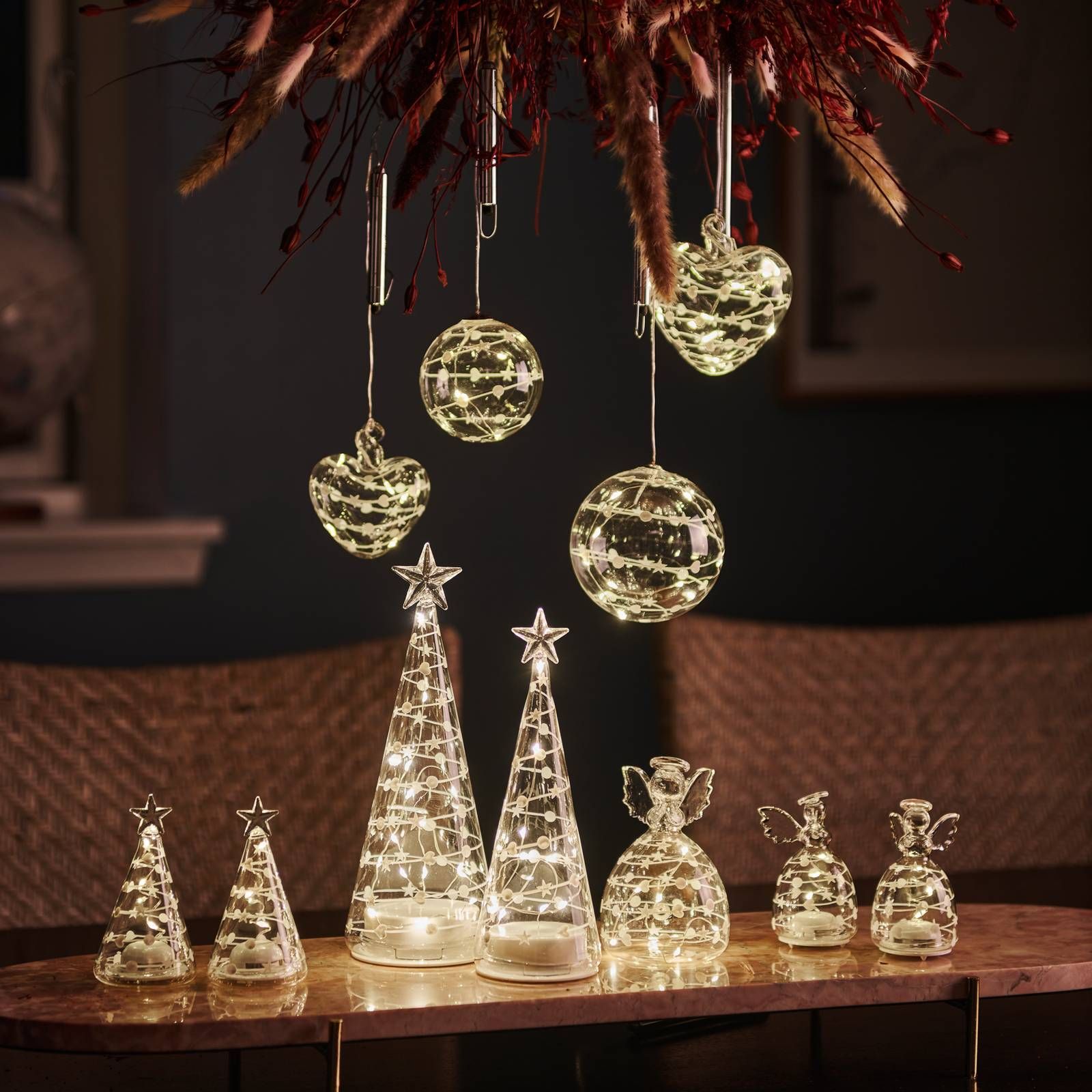 Sirius Dekoračný prívesok Sweet Christmas Ball, Ø 8 cm, sklo, medený drôt, kov