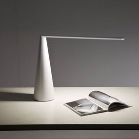 Martinelli Luce Elica – stolná LED lampa, Obývacia izba / jedáleň, hliník, 9W, K: 38cm