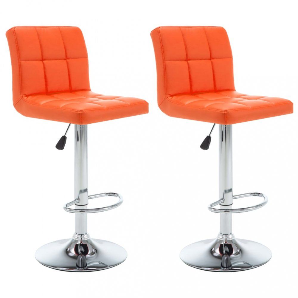 Barové stoličky 2 ks umelá koža / kov Dekorhome Oranžová