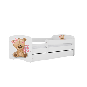 Detská posteľ Babydreams medveď s kvetmi biela