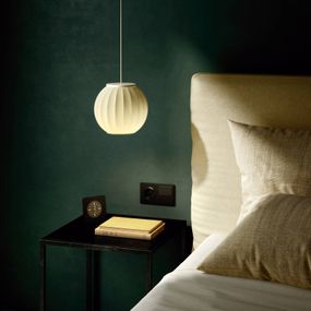 Carpyen Závesné svietidlo Mei, guľa, štruktúra biela, Obývacia izba / jedáleň, porcelán, kov, E27, 25W, K: 16.5cm