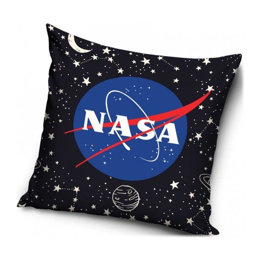 Carbotex · Vankúš NASA s logom Americkej vládnej agentúry pre pre letectvo a kozmonautiku - motív čierny vesmír - 40 x 40 cm