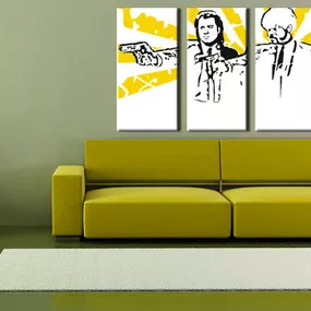 Ručne maľovaný POP Art obraz Pulp Fiction