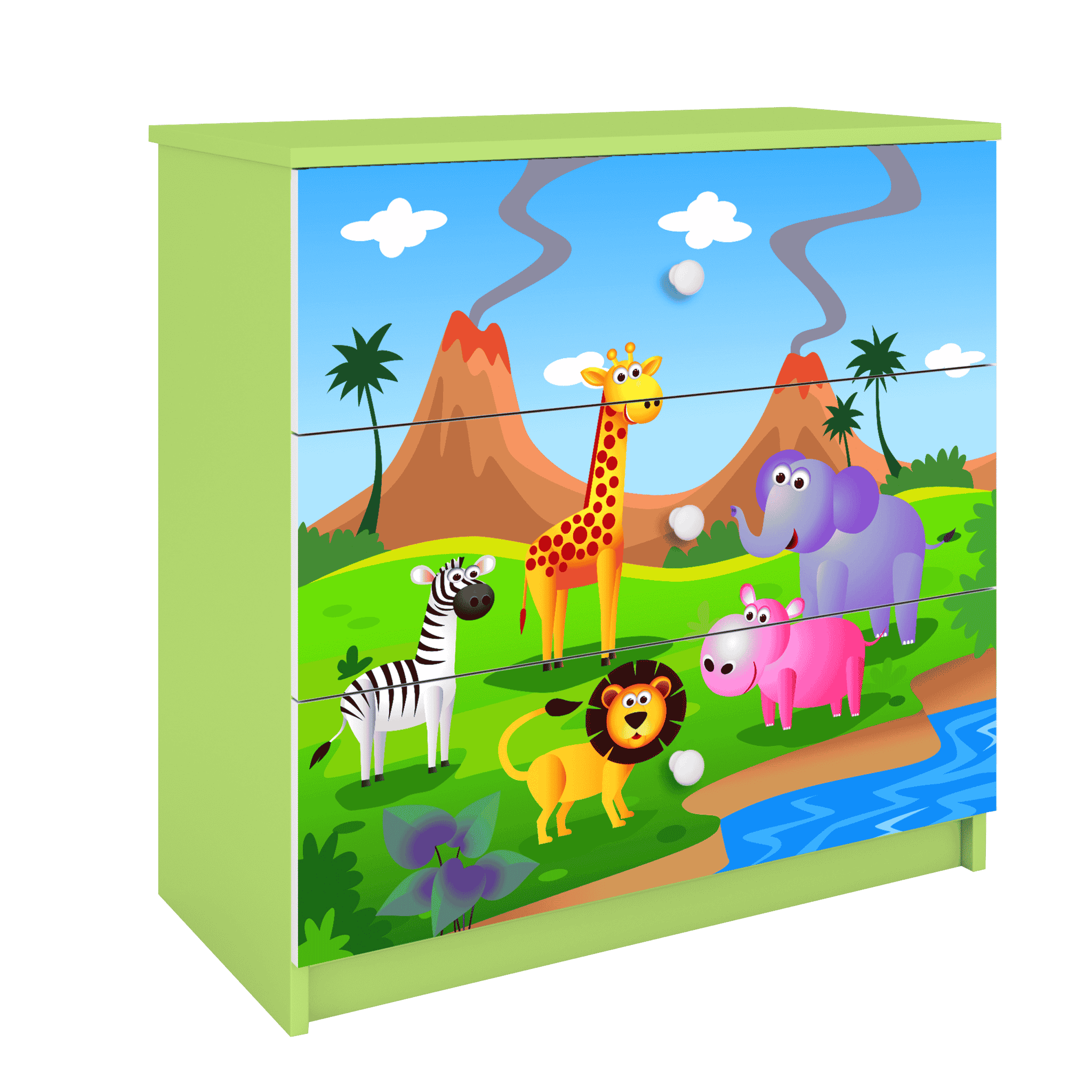 Letoss Detská komoda- Safari Zelená