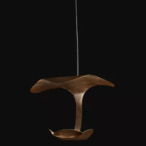 Knikerboker Le Gigine závesné LED 1-pl. bronz, Obývacia izba / jedáleň, tepaná oceľ, 5.5W, P: 18 cm, L: 16 cm, K: 16cm