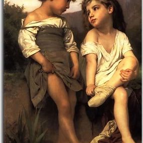 William-Adolphe Bouguereau Obraz - At the Edge of the Brook 2 zs17325