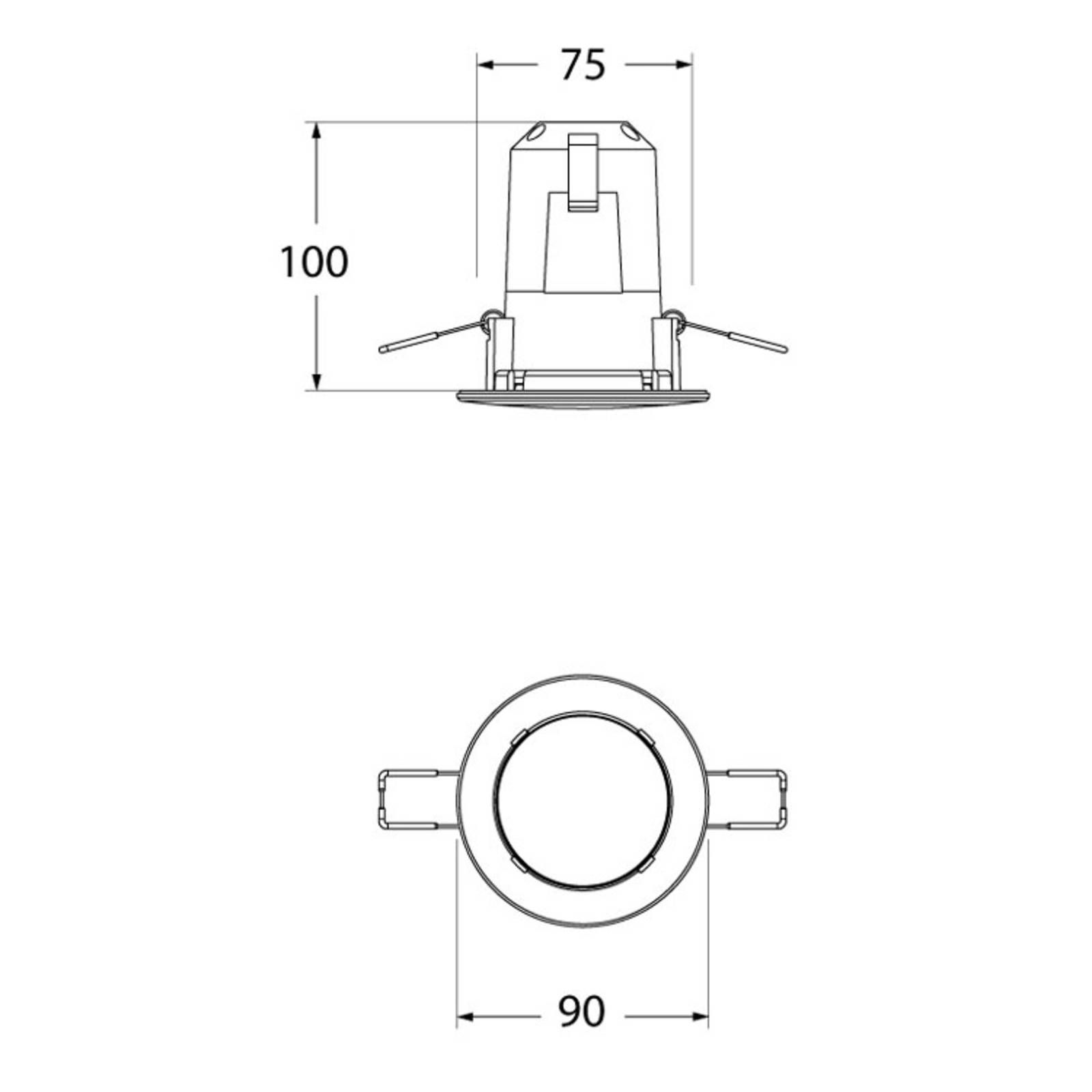 Fumagalli LED downlight Teresa 90, GU10, CCT, 6 W, čierna, Kúpeľňa, živica, PMMA, GU10, 6W