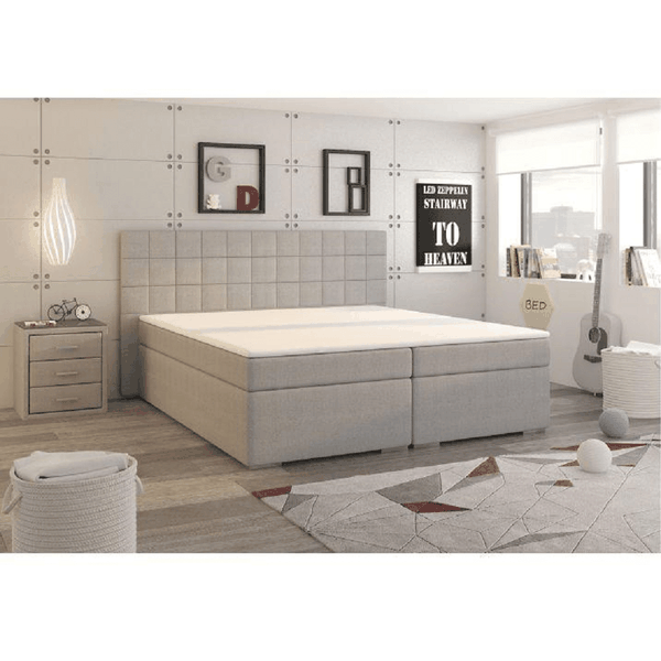 Boxspringová posteľ, 180x200, sivá, NAPOLI MEGAKOMFORT VISCO