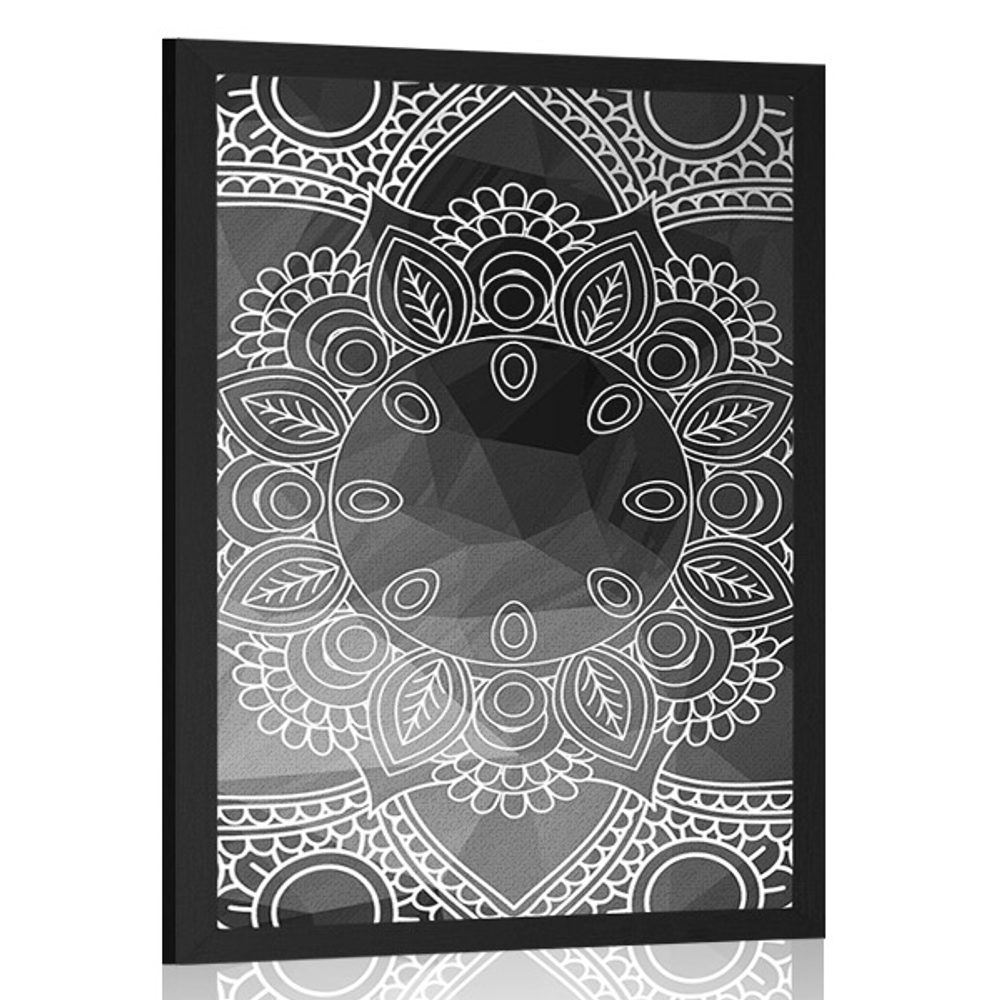 Plagát čiernobiela Mandala - 20x30 black