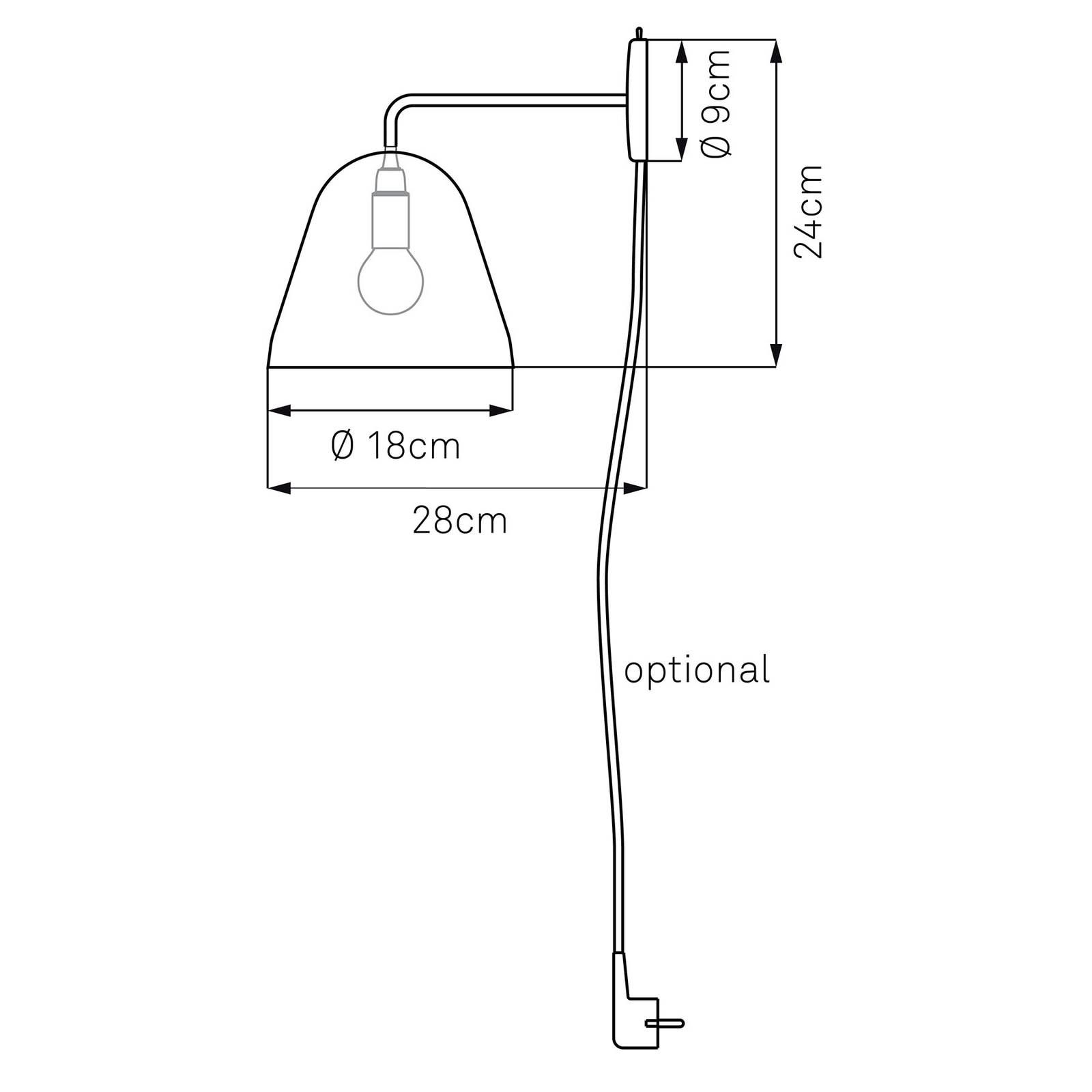 NYTA Nyta Tilt Wall nástenné s káblom červená, sivá, Obývacia izba / jedáleň, hliník, ušľachtilá oceľ, E14, 46W, L: 18 cm, K: 24cm