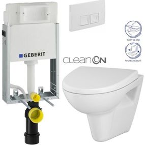 GEBERIT KOMBIFIXBasic vr. bieleho tlačidla DELTA 50 + WC CERSANIT CLEANON PARVA + SEDADLO 110.100.00.1 50BI PA1