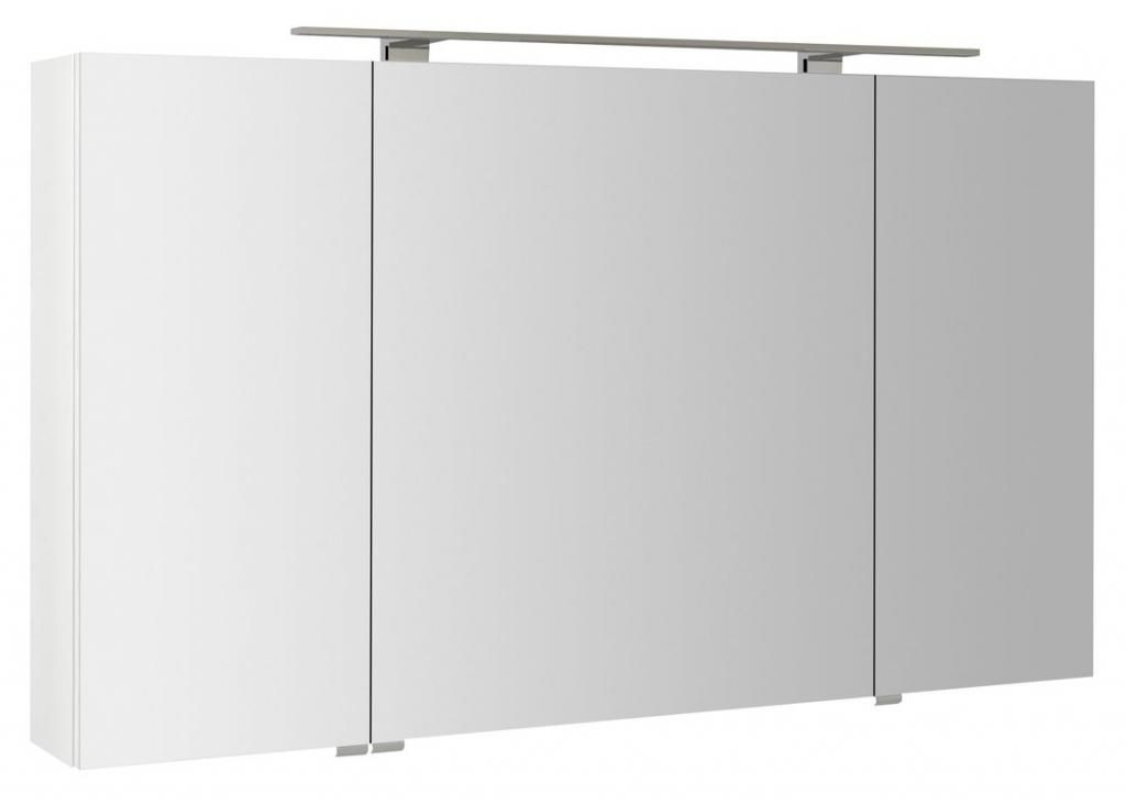 SAPHO - RIWA galérka s LED osvetlením, 3x dvierka, 121x70x17cm, biela lesk RIW120-0030