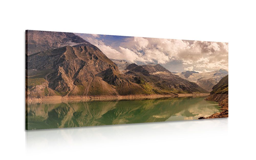 Obraz jazero v horách - 120x60