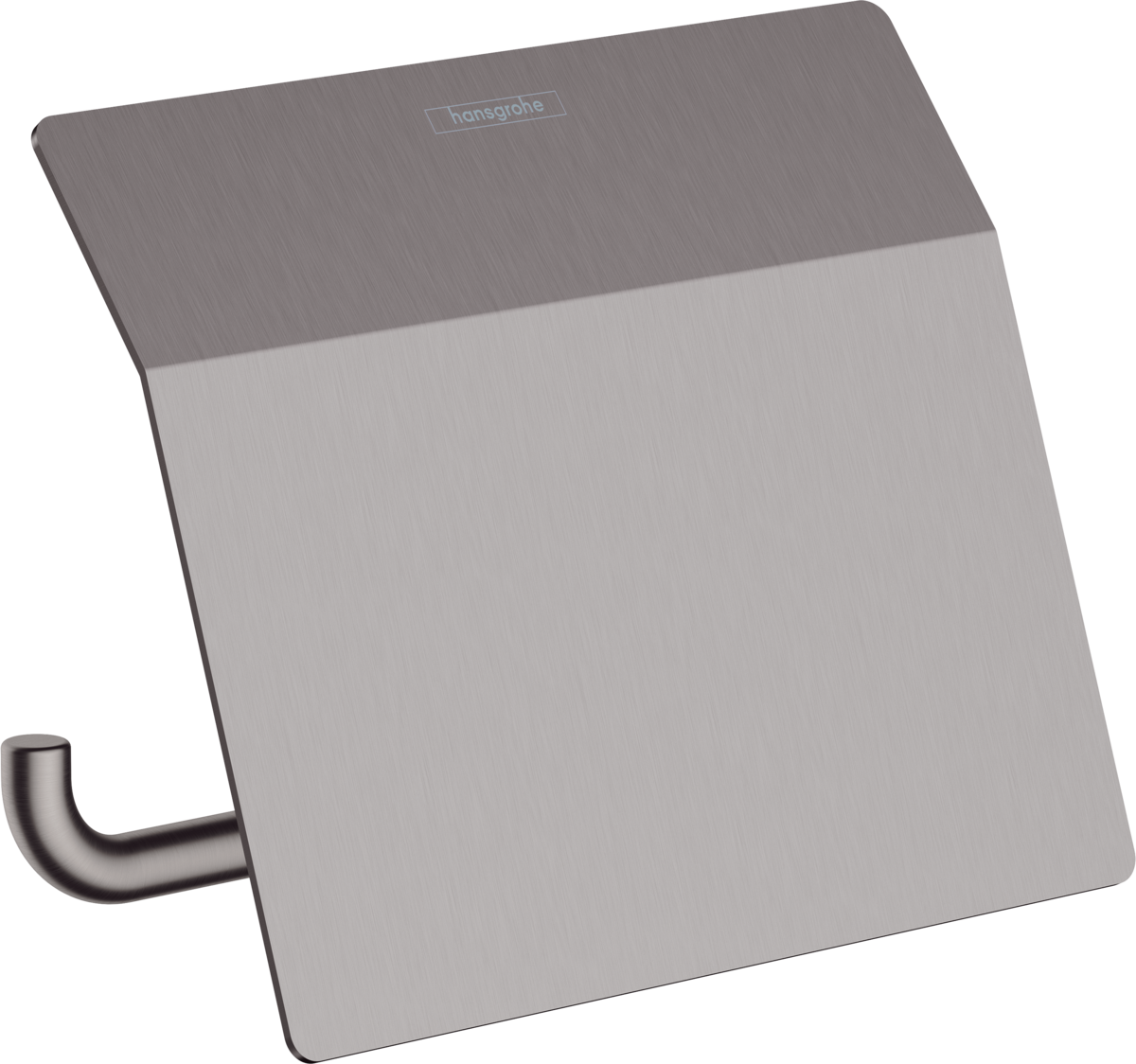 Hansgrohe AddStoris - Držiak na toaletný papier s krytkou, kartáčovaný čierny chróm 41753340