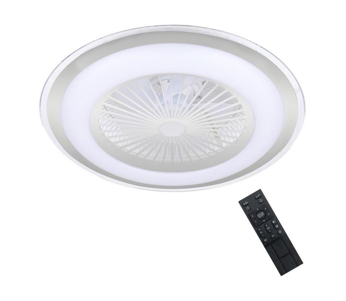 LED Stmievateľné stropné svietidlo s ventilátorom ZONDA LED/48W/230V strieborná + DO