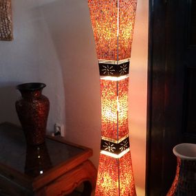 Stojacia lampa oranžová  WAJAN 150 cm, ručná práca