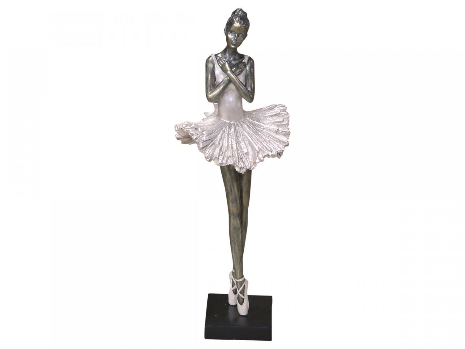 Dekorácia strieborno-ružová antik Ballerina - 36 cm