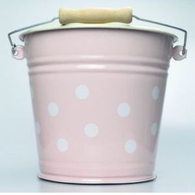 Ružový smaltovaný kýblik s bodkami Pink dot - O24 * 23cm - 6L