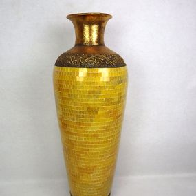 Váza zlatá , 100 cm, ručná mozaika, keramika