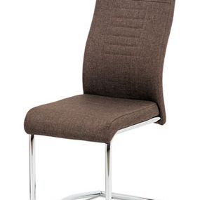 Autronic Jedálenská stolička hnedá látka / chróm DCL-427 BR2