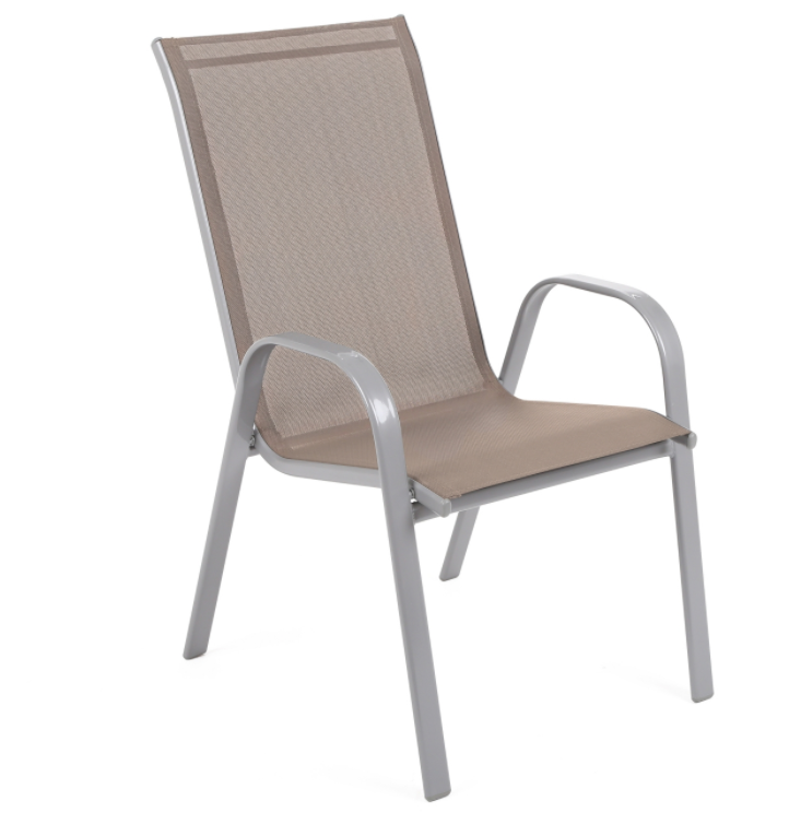 Záhradná stolička oceľ / textílie Sivohnedá taupe