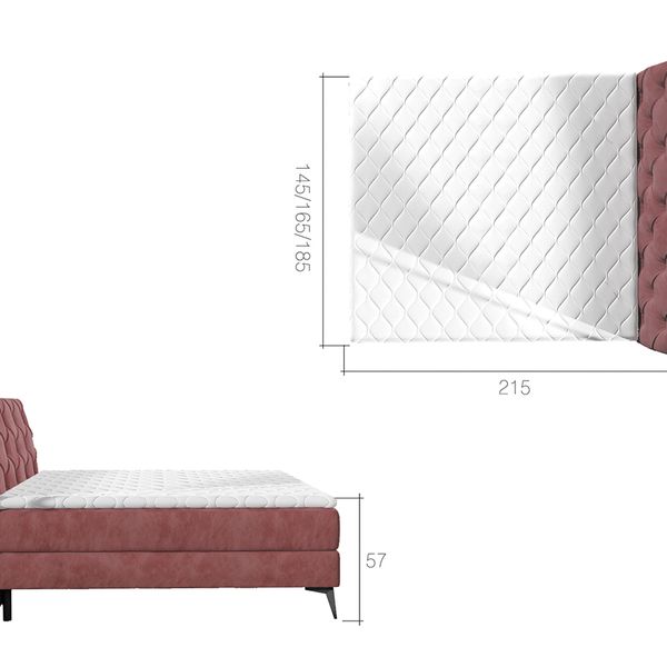 Čalúnená manželská posteľ s úložným priestorom Lazio 180 - čierna (Soft 11)