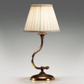 Cremasco Stolná lampa Classic so zakriveným rámom, Obývacia izba / jedáleň, látka, kov, E14, 60W, K: 37cm