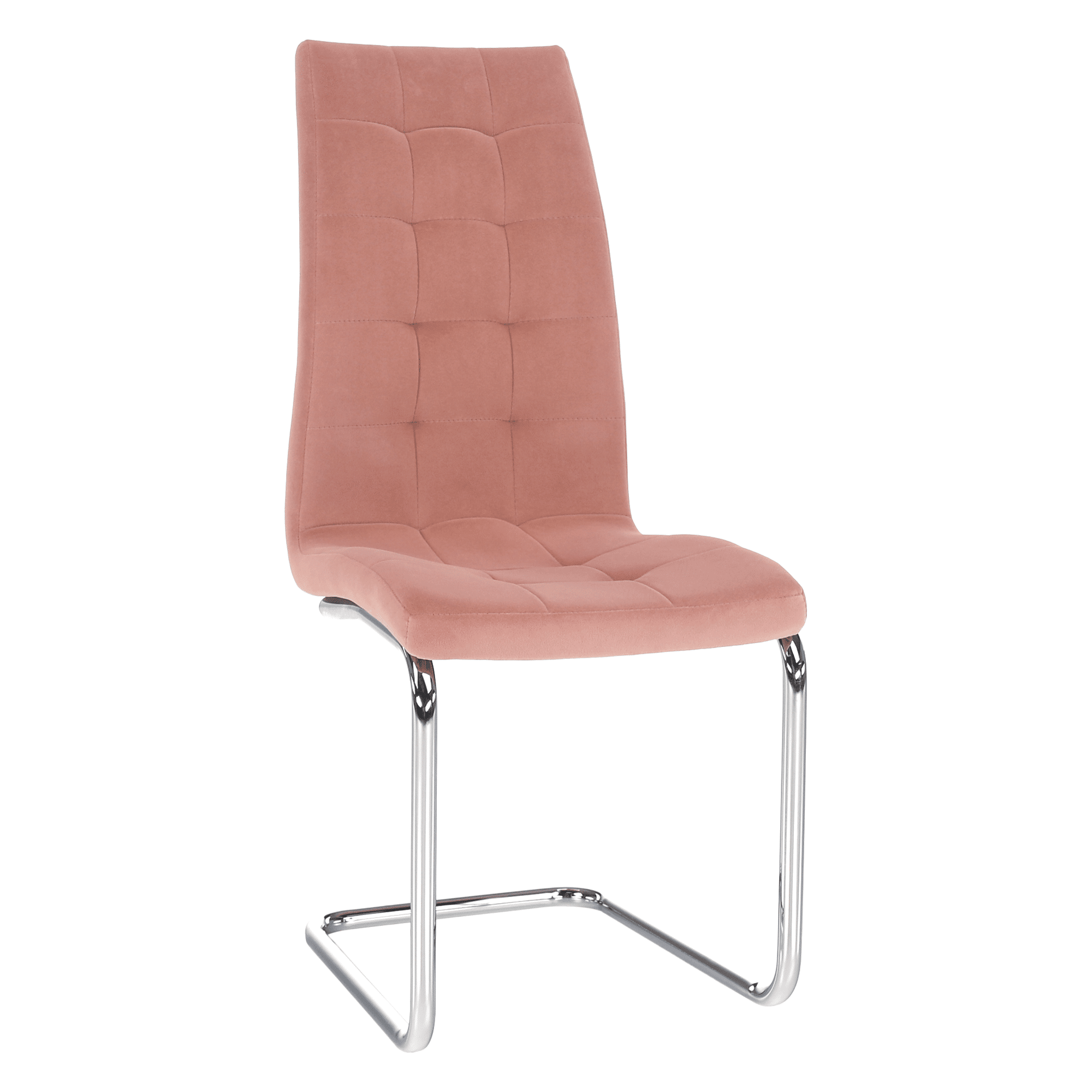 Kondela Jedálenská stolička, ružová Velvet látka/chróm, SALOMA NEW 70801