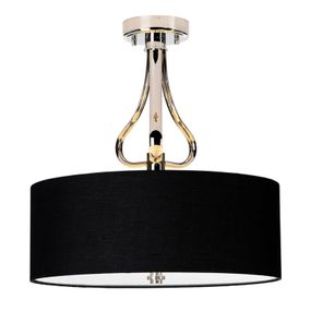 Elstead Stropné LED svietidlo Falmouth čierna/chróm, Obývacia izba / jedáleň, textil, kov, akryl, G9, 3.5W, K: 42.5cm