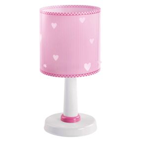 Dalber Ružová stolná lampa Sweet Dreams, Detská izba, plast, E14, 40W, K: 30cm