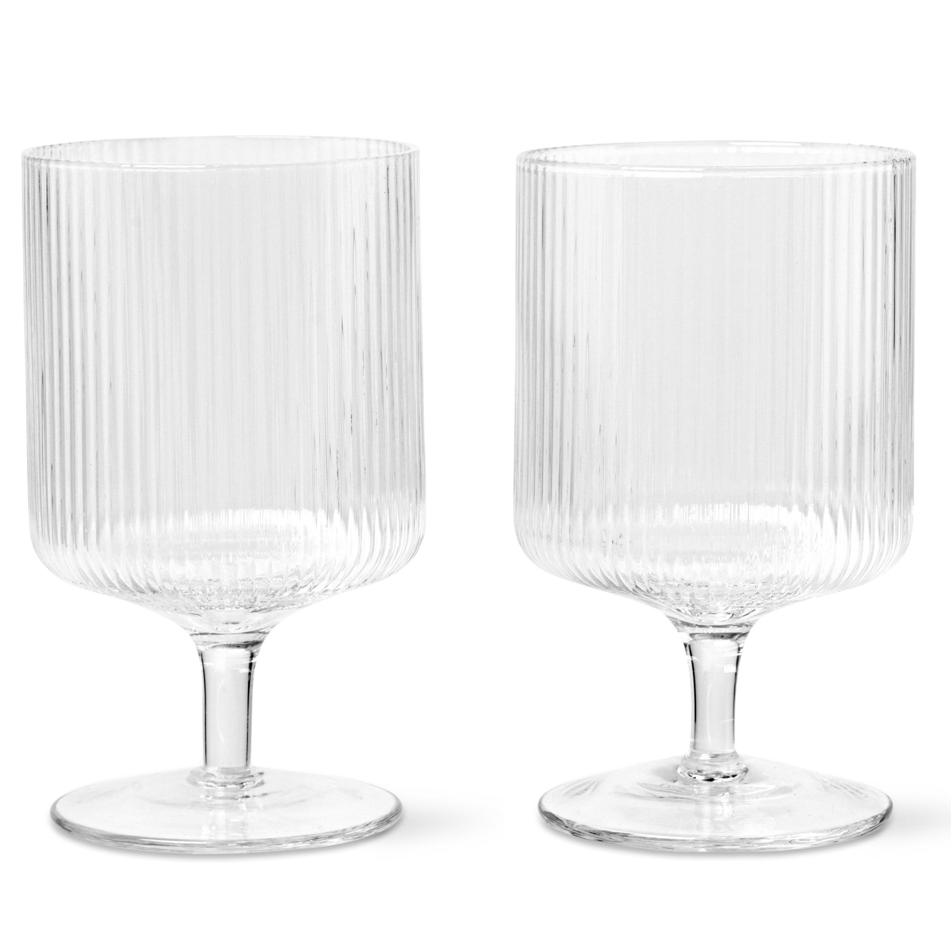 ferm LIVING Poháre na víno Ripple Clear 270 ml - set 2 ks