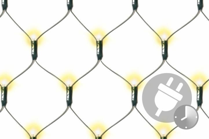 NEXOS Svetelná sieť 128 LED,teplá biela s časovačom, 3 x 3 m