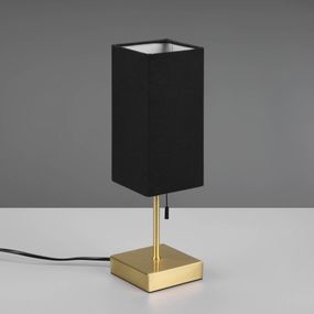 Reality Leuchten Stolová lampa Ole s pripojením USB, čierna/nikel, Obývacia izba / jedáleň, železo, bavlna, polyester, E14, 25W, P: 10 cm, L: 10 cm, K: 35cm