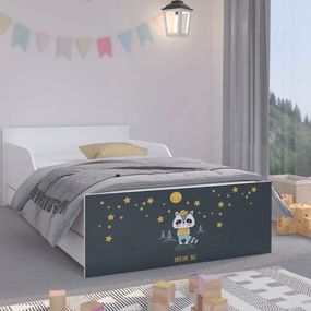 DomTextilu Kvalitná detská posteľ v tmavších farbách s motívom nočnej oblohy 160 x 80 cm  Biela 46721