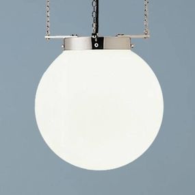 TECNOLUMEN HMB27 závesná lampa, nikel, 35 cm, Obývacia izba / jedáleň, opálové sklo, E27, 100W