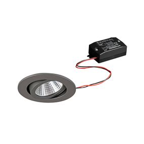 BRUMBERG LED bodové svetlá 38° okrúhle titán 3000K, Chodba, hliník, 7W, K: 0.3cm