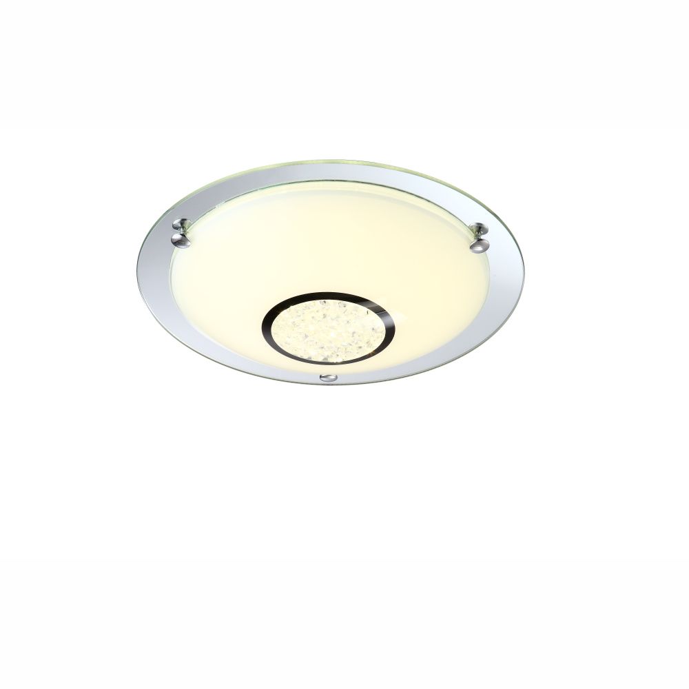 Stropné/nástenné svietidlo LED Amada 48240 (moderné/dizajnové) (chróm + opál)