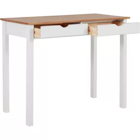 Bielo-hnedý pracovný stôl z borovicového dreva Støraa Gava, dĺžka 100 cm