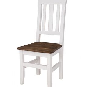 Masívne jedálenská stolička skn 04 - k03 biela patina